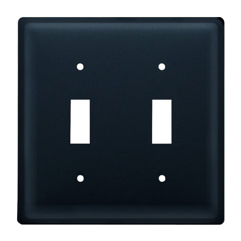 Plain Switch Cover Double - Black