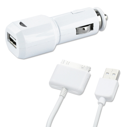 Reiko Wireless USBCC06IPADWH USB Car Charger 06 for Ipad  White
