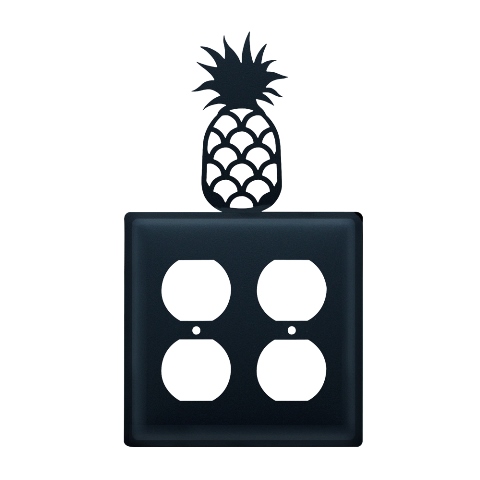 Pineapple Double Outlet Cover - Black