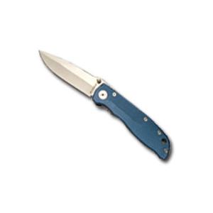 Sarsk-80bln 4-.75in. Folding Knife With Stainless Steel Blade And Blue Diamond Cut Aluminum Handle