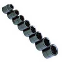 38in. Drive 6 Point Impact Socket Set - 8 Pieces