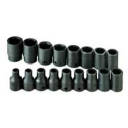 Skt4036 .50in. Drive 6 Point Metric Impact Socket Set - 17 Pieces