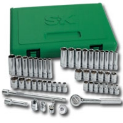 Skt91848 .25in. Drive 6 Point Fractional-metric Standard And Deep Socket Set - 48 Pieces