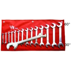 V8t214 .38in. - 1-.25in. Angle Head Wrench Set - 14 Pieces
