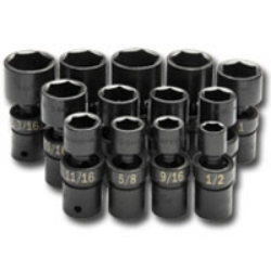 Skt34300 .50in. Drive Sae 6 Point Swivel Impact Socket Set - 13 Pieces