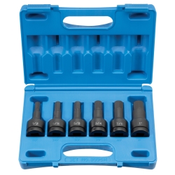 Grey Pneumatic GRE8096H .75in. Drive Fractional Hex Driver Impact Socket Set - 6 Pieces Grey Pneumatic GRE8096H .75in. Drive Fractional Hex Driver Impact Socket Set - 6 Pieces