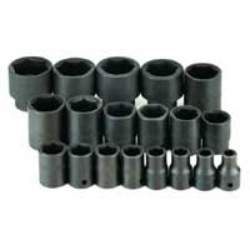 50in. Drive 6-point Standard Fractional Impact Socket Set - 19 Pieces