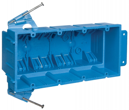 Thomas And Betts Lamson Four Gang SuperBlue Hard Shell Switch  Outlet Box BH