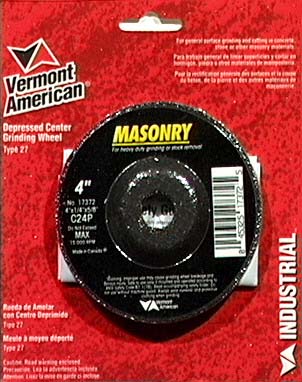 Vermont American 4in. X 14in. Masonry Cutter Grinding Wheels 17372