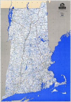 Vivid Publishing 104407 Stream Map of New England Roll by Vivid Publishing
