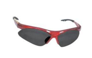 Diamondback Safety Glasses With Red Frame And Shade Lens In A Polybag
