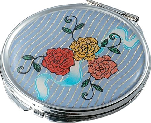Bouquet Stainless Steel Compact Mirror