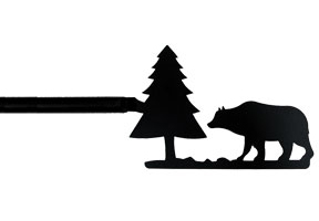 Village Wrought Iron CUR83130 130 in. Bear and Pine Curtain Rod