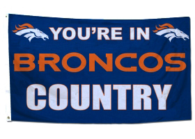 Caseys Distributing 2324594132 Denver Broncos 3 ft. x5 ft. Country Design Flag