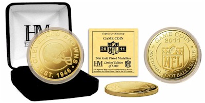 Highland Mint CLB11FGMK Cleveland Browns 24KT Gold Game Coin