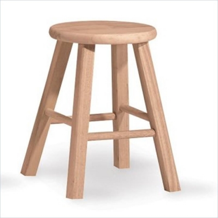 18 In. Unfinished Round Top Bar Stool