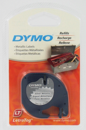 Sanford Corporation Silver Dymo Metallic Letratag Qx50 Tape 91338 - Pack Of 6