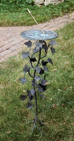 Rome Industries B87 Grapevine Pedestal Base - Wrought Iron With Antique Finish