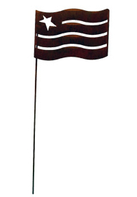 Flag Rusted Garden Stake