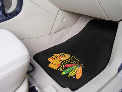Caseys Distributing 4298900338 Chicago Blackhawks Printed Carpet Car Mat 2 Piece Set