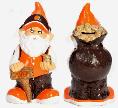 Caseys Distributing 8132998487 Cleveland Browns Garden Gnome Coin Bank