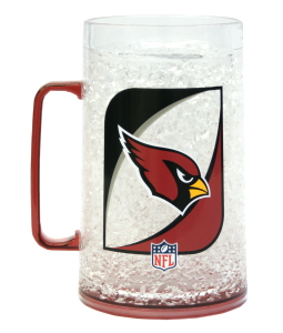 Caseys Distributing 9413101329 Arizona Cardinals Crystal Freezer Mug Monster Size