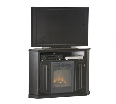 Eagle Industries 52740WPBK 32 in. Corner Fireplace with Doors Black