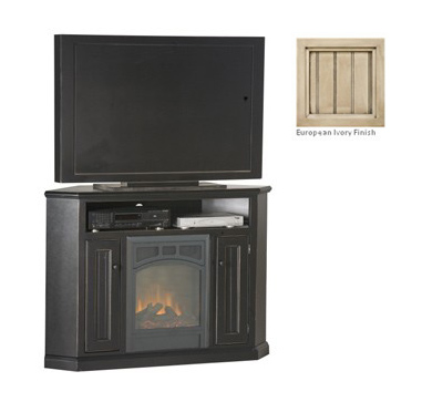 Eagle Industries 52740WPIV 32 in. Corner Fireplace with Doors European Ivory