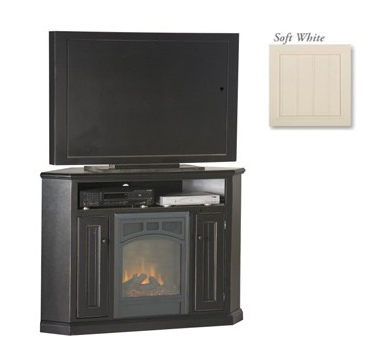 Eagle Industries 52740WPSW 32 in. Corner Fireplace with Doors Soft White