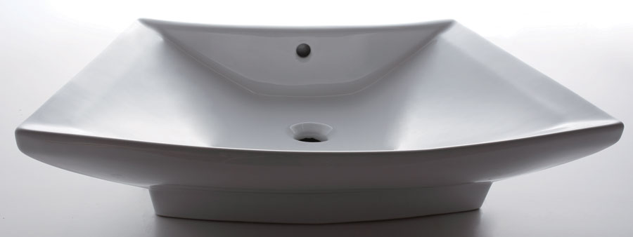 28&apos;&apos; Rectanglur Porcelain Bathroom Sink With Single Hole White