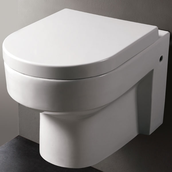 Wd101 Round Modern Wall Mount Dual Flush Toilet White
