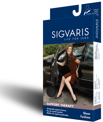 Sigvaris 120ME99 120M Sheer Fashion 1520 mmHg Maternity Pantyhose  Size E#44; Color Black 99