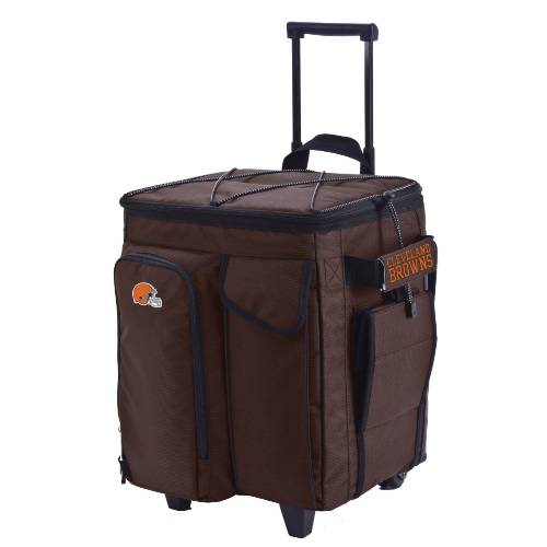 Athalon Sportsgear 163CLE Athalon NFL Tailgate Cooler with Trays Cleveland Browns Dark Brown