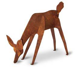 Universal Home & Garden MSGR-62 Pre-Rusted Steel Sculptures - Medium Metal Gazing Doe Figurine