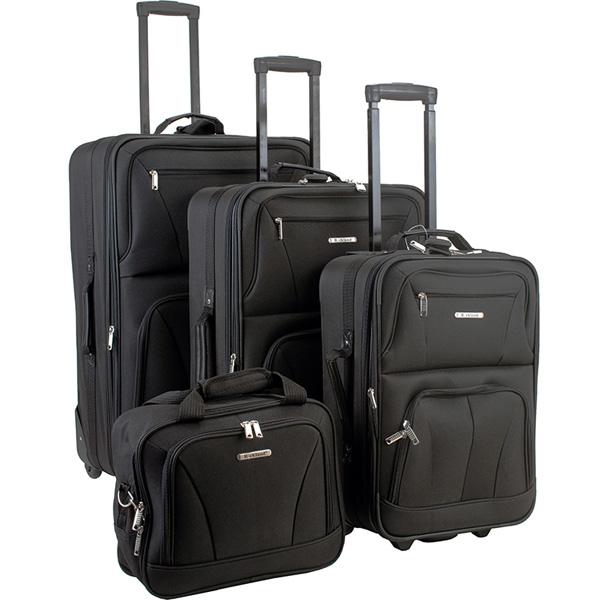 Rockland F32-black 4pc Black Luggage Set