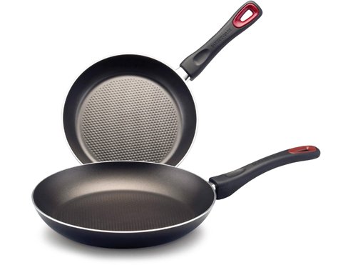 Farberware 21436 Twin Pack 8 in. and 10 in. Open Shallow Skillets  Black
