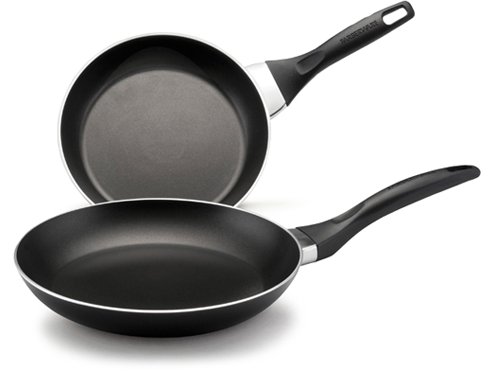 Farberware 21441 Twin Pack 8 in. and 10 in. Open Shallow Skillets  Black