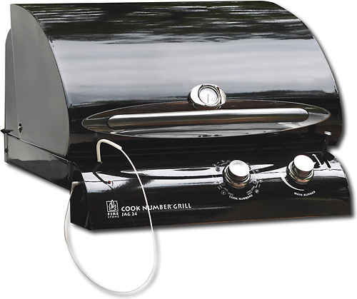 Outdoor Greatroom Company JAG24C Cook Number 24 in. Black Porcelain Convection Gas Grill Head with Black Powder Coated Cabinet with moveable burner