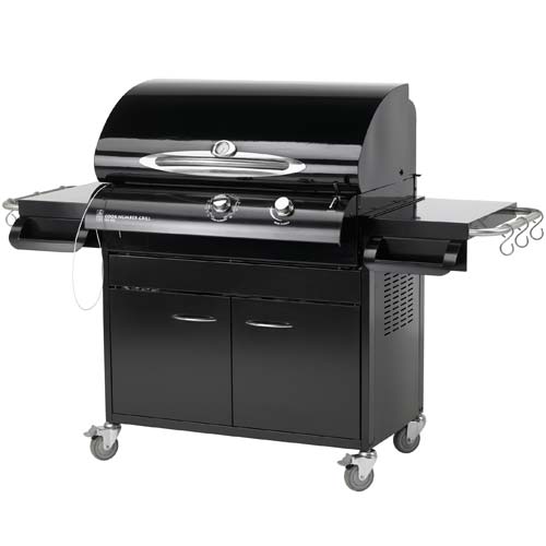 Outdoor Greatroom Company JAG36C Cook Number 36 in. Black Porcelain Gas Grill Head with Black Powder Coated Cabinet with moveable burner
