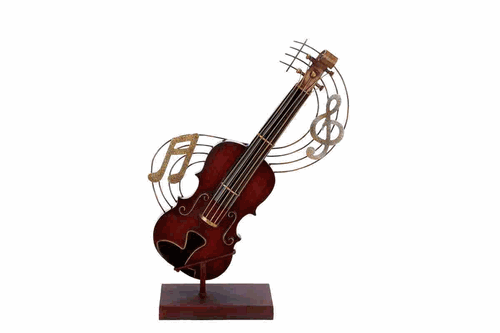 Benzara 51786 Metal Violin Table Decor