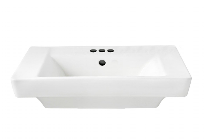 0641004.02 Boulevard Vitreous China Pedestal Top Lavatory With 4 In. Centers - White
