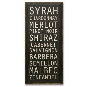 SaltBox Gifts SS36WINE Types Of Wine Sign