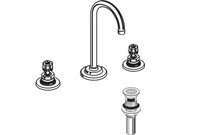 American Standard 6831000.002 Gooseneck Widespread Faucet  Chrome