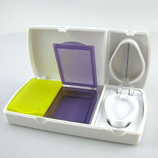 30200102 Medicine Pill Box Tablet Case Pocket Container w/ Knife