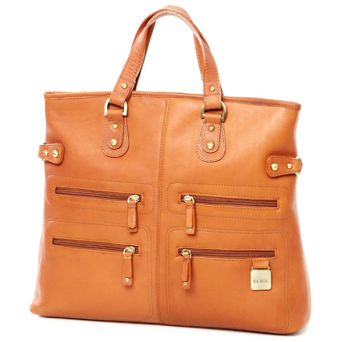 UPC 879588003365 product image for Clava 992BLK Leather Zip Tote-Shoulder Bag - Black | upcitemdb.com