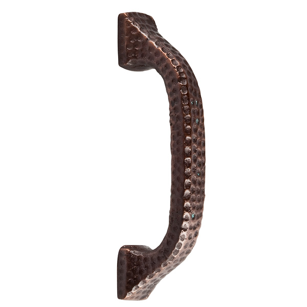 Solid Cast Copper Drawer Pull On 3in. Centers In Antique Copper Finish -