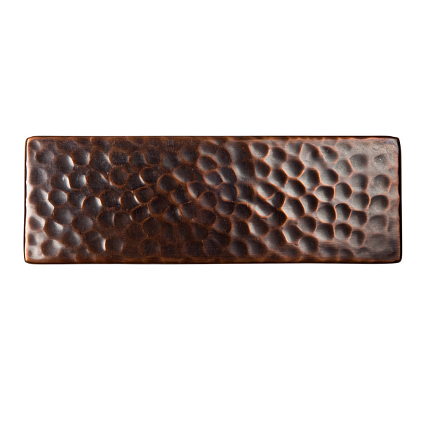 Solid Hammered Copper 6in.x2in. Decorative Accent Tile In Antique Copper Finish - Cf145an