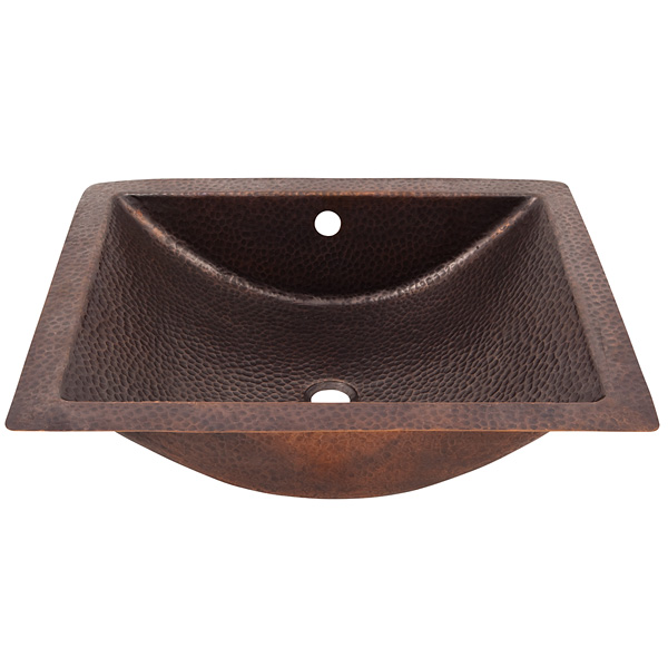 Solid Hand Hammered Copper Concave Undermount Lavatory Sink In Antique Copper Finish - Cf169an