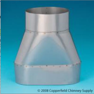 M  G DURAVENT 18826 Ventinox Oval 8 in. To 8 in. Round Adaptor