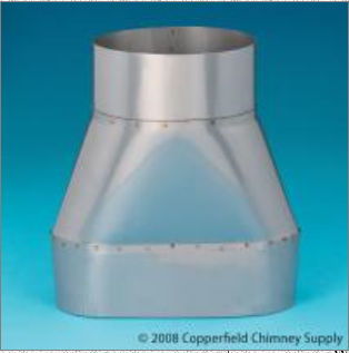 M  G DURAVENT 18828 Ventinox Oval 10 in. To 8 in. Round Adaptor